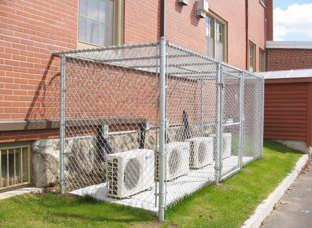 Cage de protection en maille de chaîne galvanisée pour unités de climatisation